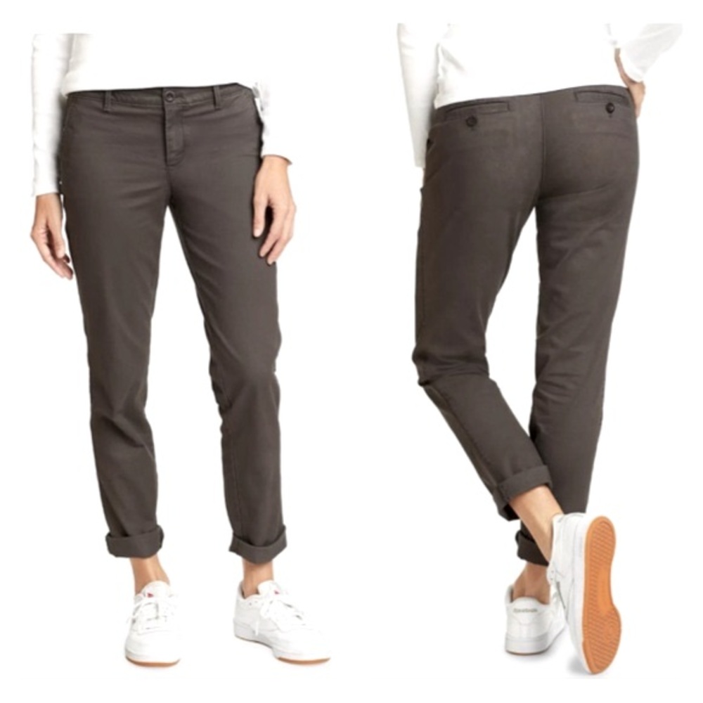 LIKE NEW Stretch Legend Wash Pants Boyfriend Midrise Slim Carbon Size 10 Tall